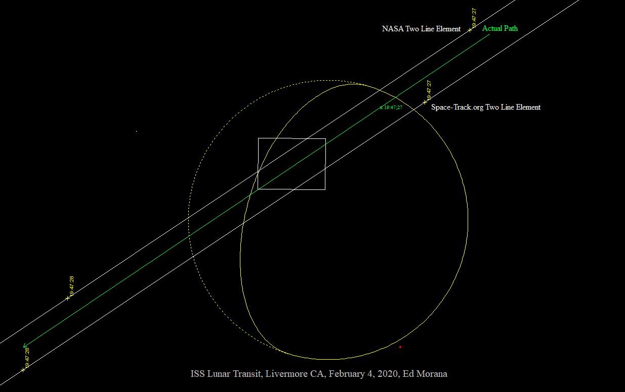 ISS Lunar Transit Prediction Map